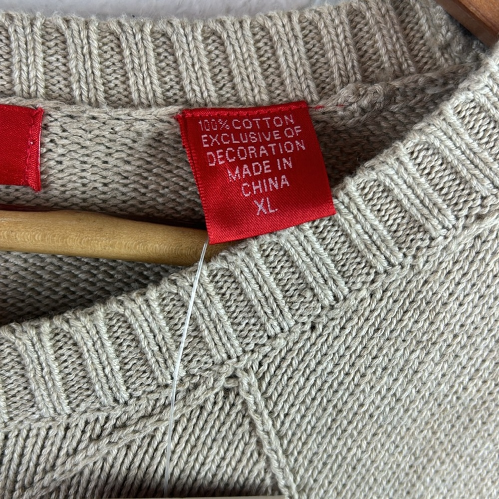 NWT Izod Mens diamond pattern tan sweater XL - Picture 3 of 7